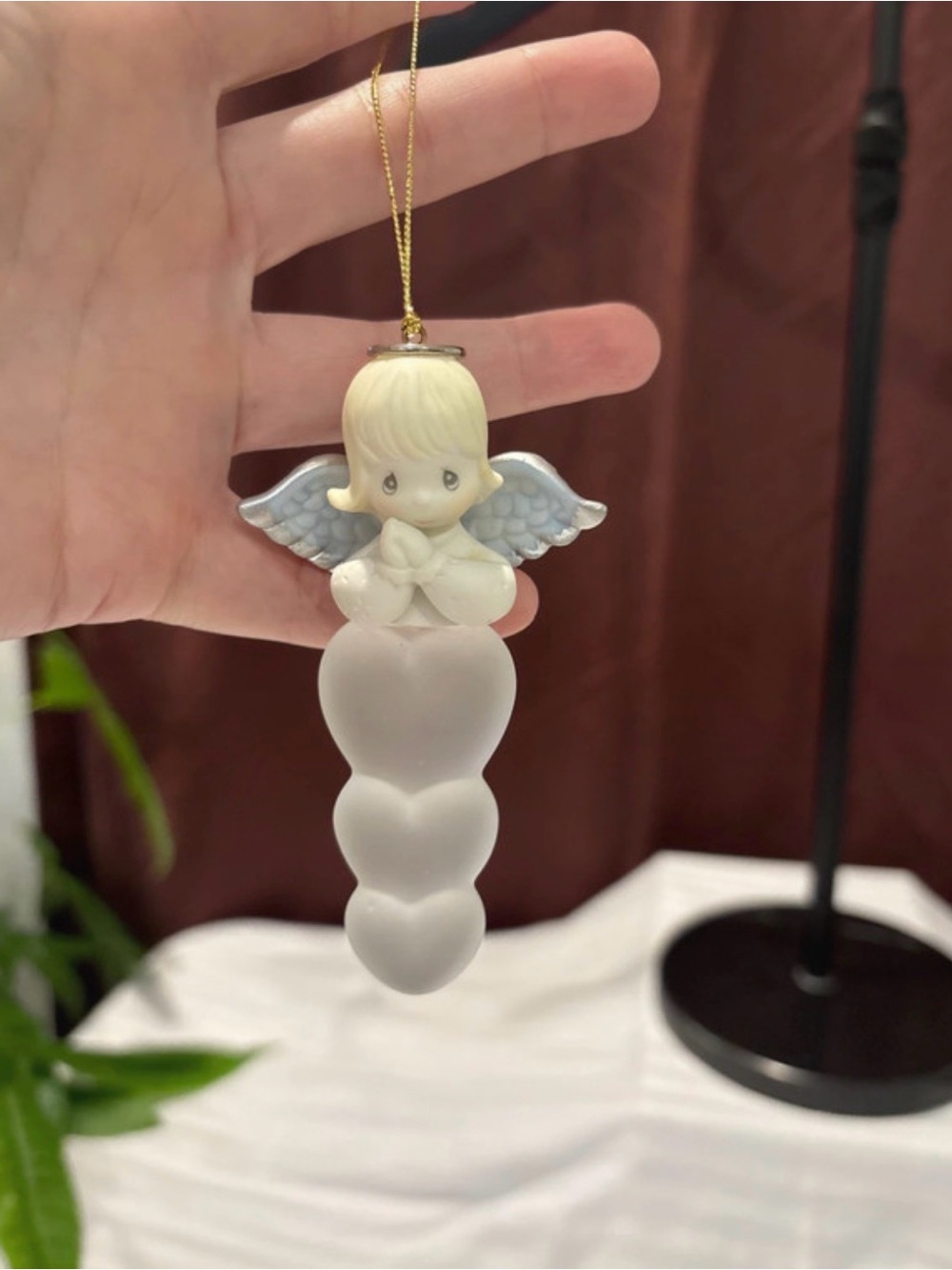 Precious Moments Angel Icicle Porcelain Ornament Vintage ~2000
